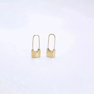 - Safety Pin Hoops Earrings • Gold Safety Pin Earrings • Modern Geometric